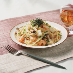 魚介の旨みたっぷり！ シーフード和風パスタ