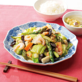 シーフードの中華炒め