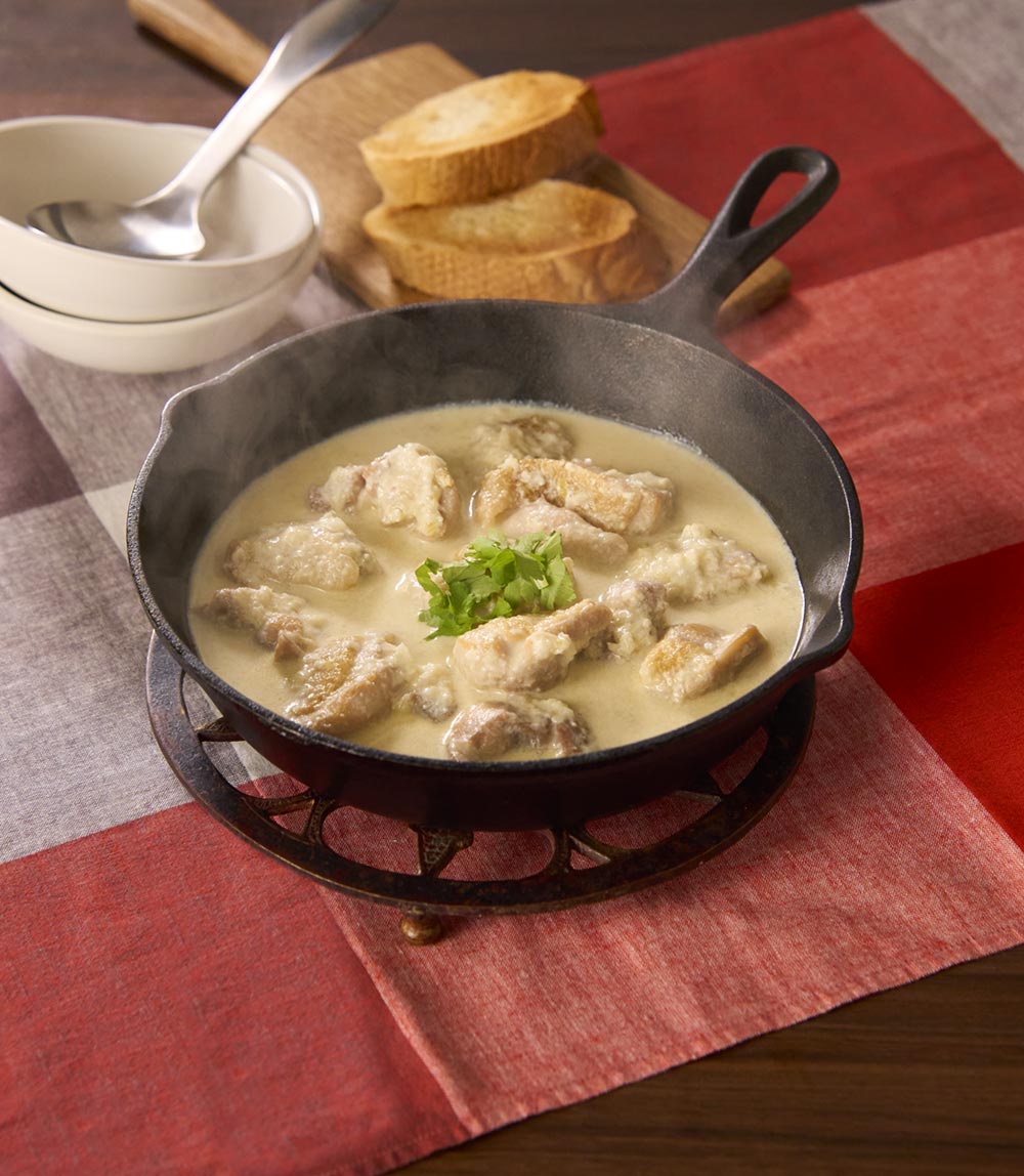 にんにく好きに作ってほしいワンパン <br>ジョージア料理！シュクメルリ風シチュー