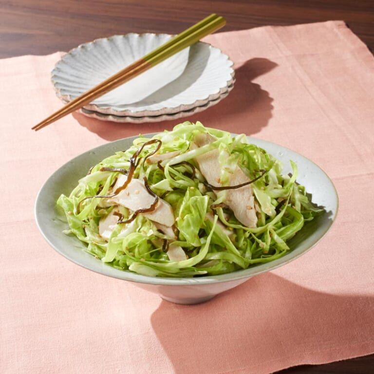 キャベツとサラダチキンのおつまみサラダ