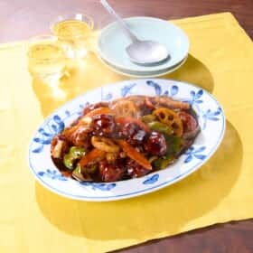 豚こまで作る 黒酢あんの酢豚風
