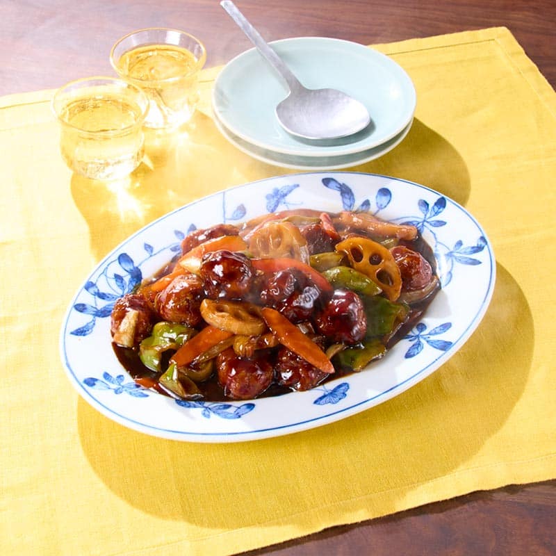 豚こまで作る 黒酢あんの酢豚風