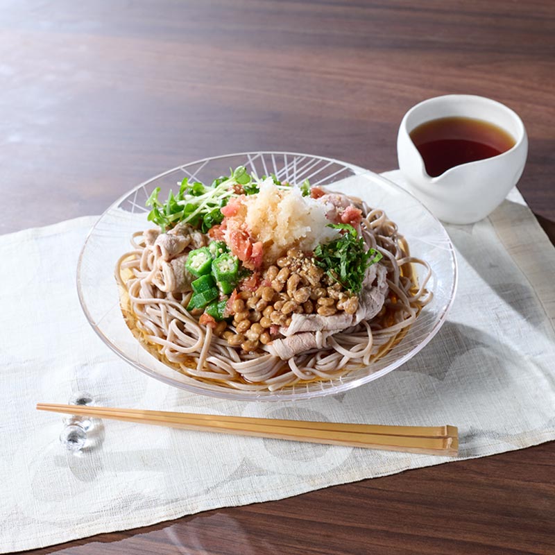 スタミナの合わせ技！冷しゃぶ納豆のぶっかけ梅そば