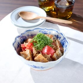 早ワザ絶品小鉢！厚揚げとトマトのなめ茸七味あえ