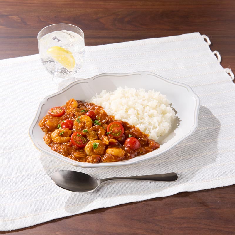 シーフードとトマトのカレー