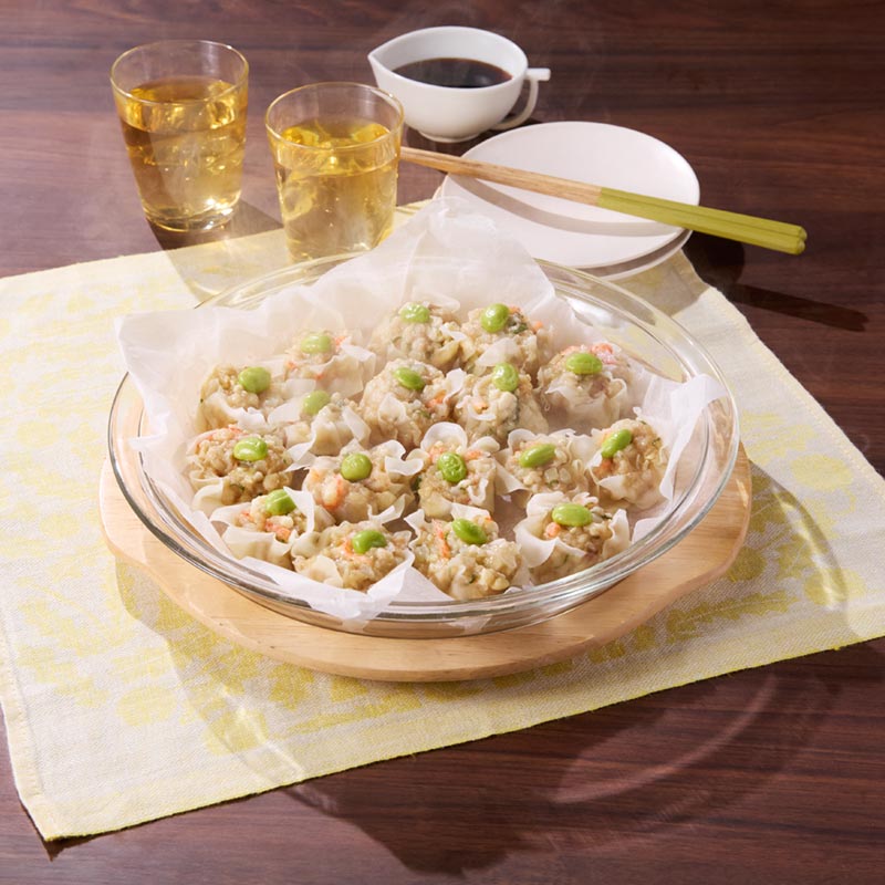 レンジでラクラク かにかまたっぷりシュウマイ
